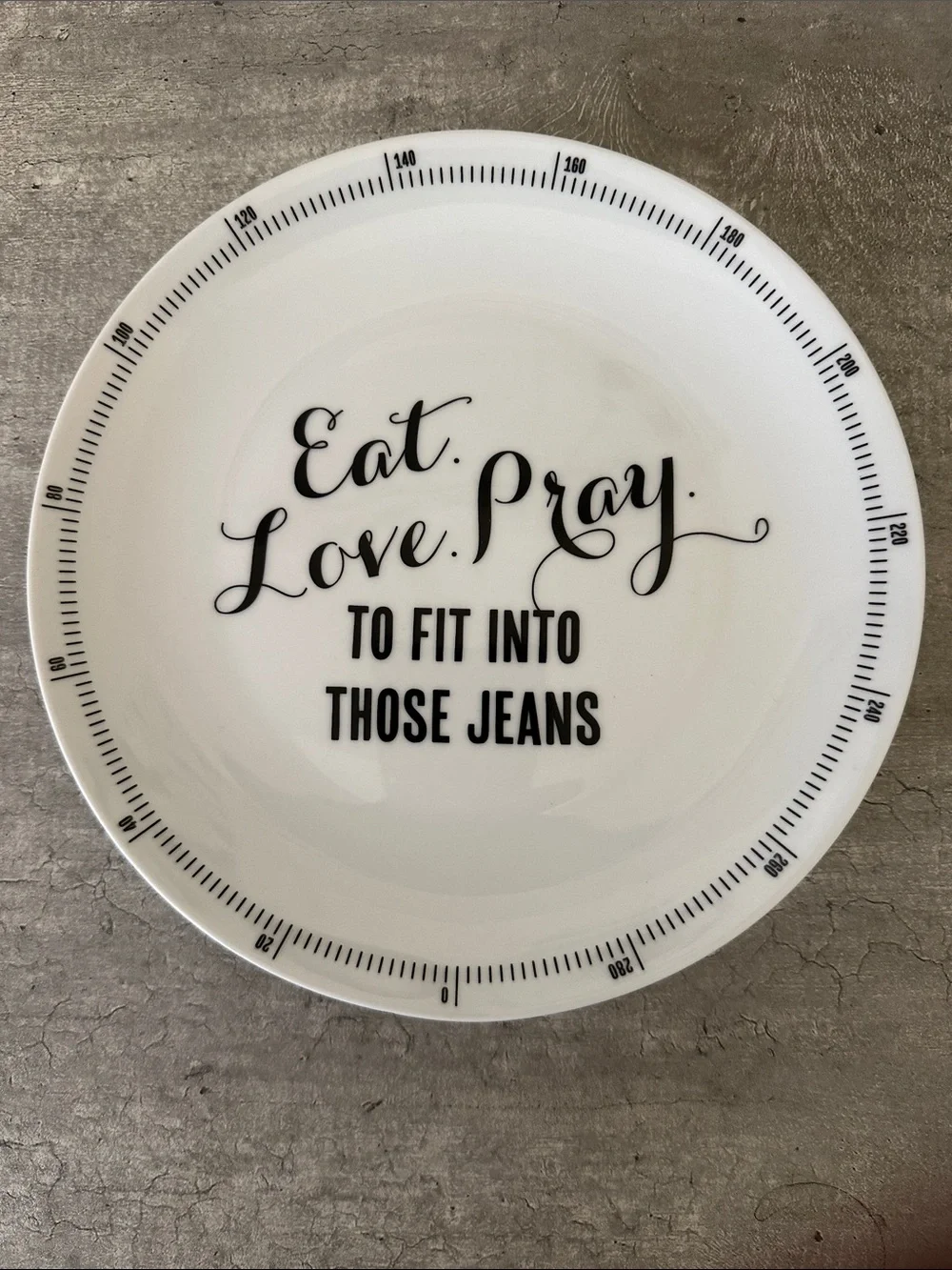 Z Gallerie White Porcelain “Wait For Dessert “ Set Of Four 7.5” Plates